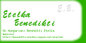 etelka benedikti business card